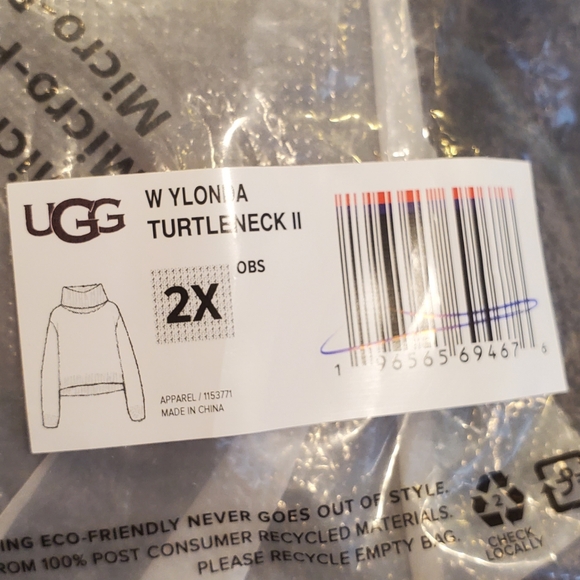 2x plus sized NWT UGG Ylonda Turtleneck 11 obsidian color gift quality - Picture 6 of 6